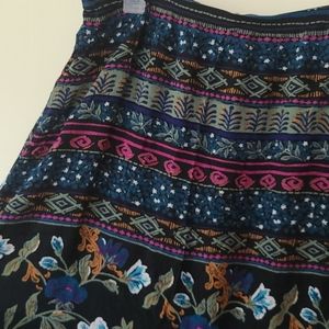Notations Boho Style Beaded Midi Skirt Size XL